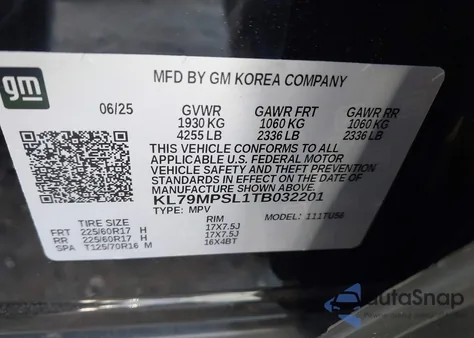 2026 Chevrolet Trailblazer Fwd Lt z USA, uszkodzony, nr VIN KL79MPSL1TB032201